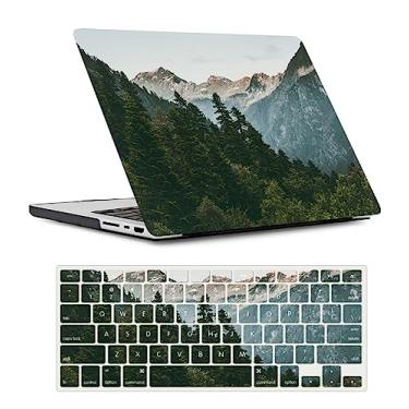 Imagem de Capa para MacBook Pro 14 2023 M2 A2779 A2442 M1 Pro/Max com tela de retina líquida, capa protetora de plástico rígido para laptop e capa de teclado, montanha