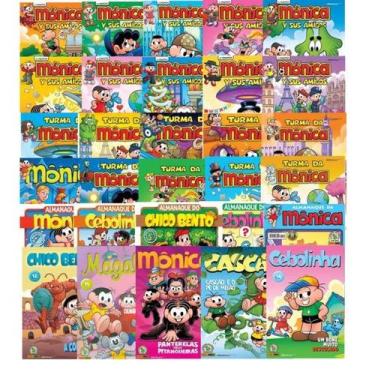 Imagem de Kit com 32 gibis da Turma da Monica - Biblioteca de Revistinhas em qua
