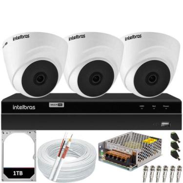 Imagem de Kit 3 Câmeras Intelbras Vhl 1220 D Dvr Intelbras 4 canais Mhdx 1304 Hd