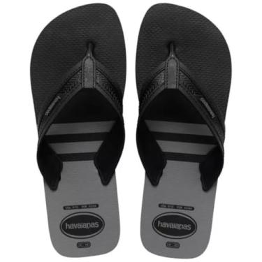 Imagem de Havaianas City Basic, Chinelo Masculino Esportivo, Preto e Cinza, Design Moderno com Tiras Bicolor (Preto, BR, Adulto, Faixa Numérico, M, 45, 46)