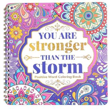 Imagem de Livro de colorir feminino, 30 páginas, citações inspiradoras, livros de colorir para adultos para relaxar e aliviar a ansiedade, presente para o dia das mães, aniversários, Natal, aniversários
