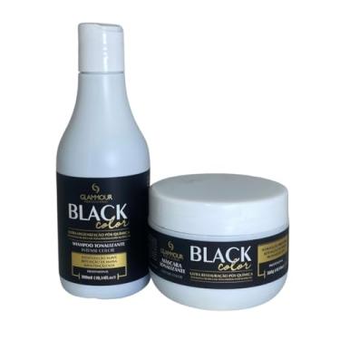 Imagem de Kit Shampoo e Máscara Realce da cor preta e cobre cabelos brancos em minutos