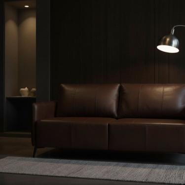 Imagem de Sofá de Couro Legítimo Porto Rico 180cm Marrom