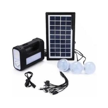 Imagem de Kit solar de luz de emergência para acampamento com 3 lâmpadas LED e p