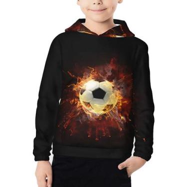 Imagem de Moletom com capuz NiuKom Fire Soccer para crianças S (7-8) poliéster