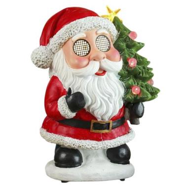 Imagem de Papai Noel Arvore Natal Natalino Som Olhos Led Decoraçao Mesa Estante 