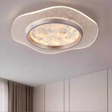 Imagem de Luminária de teto LED moderna para sala de estar, luminária de teto regulável com controle remoto 3000K-6000K, lâmpada de quarto, abajur criativo de alumínio acrílico, luz de teto para mesa