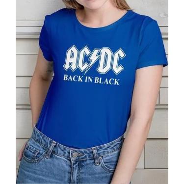 Imagem de Camiseta Camisa Adulto Feminina Masculina Algodão Banda de Rock AC DC 