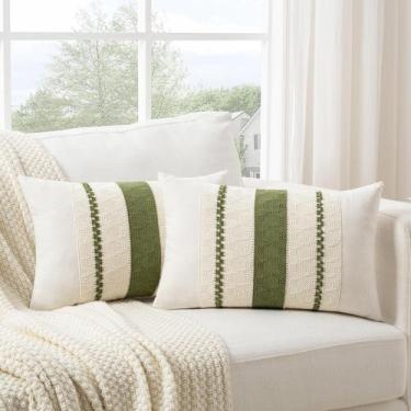 Imagem de Capa de travesseiro Fancy Homi Boho Moss Green 35x60cm Conjunto de 2