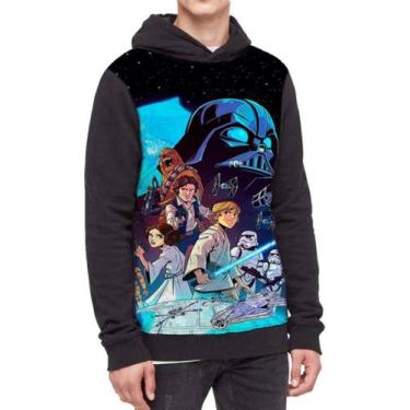 Imagem de Moletom Com Capuz Star Wars Full Print Ref:740 - smoke, Preto, GG