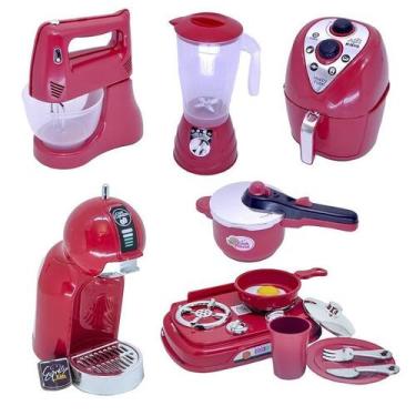 Imagem de Kit Cozinha Infantil Chef Air Fryer Panela Batedeira 12Pç - Altimar