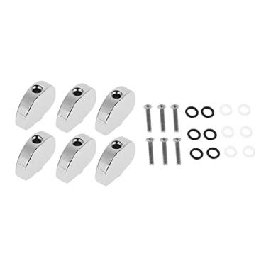 Imagem de Cryfokt Botões de Semicírculo de Cabeça de Máquina de Afinador de Liga Durável para Baixo de Guitarra Elétrica, Botão de Afinador de Guitarra de Excelente Acabamento, Adequado para Pinos de Afinação