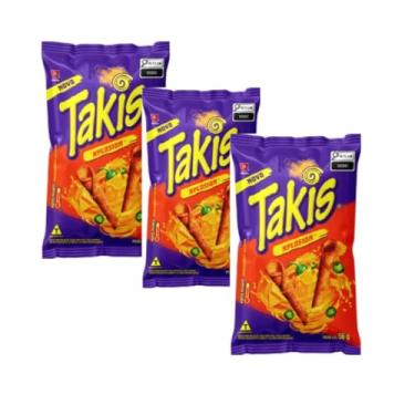 Imagem de Takis Snacks de Milho Xplosion, Sabor Pimenta Extra Picante, 3 Pacotes de 56g, Salgadinho Crocante