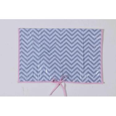 Imagem de Trocador de Bolsa para bebe Menina Plastificado dupla face Chevron cin