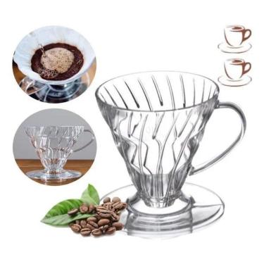 Imagem de 2X Suporte Filtro Coador De Café Chá Acrílico Transparente 1