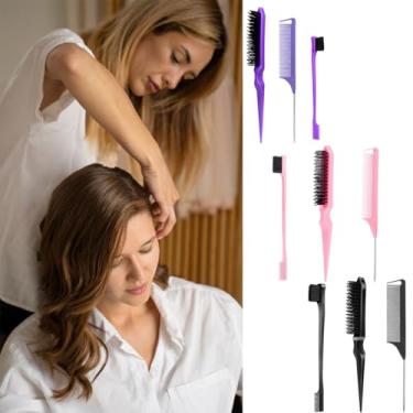Imagem de Conjunto de pentes profissionais de 3 peças, pente de cabelo com cauda de rato de dente fino, provocação e estilo para adultos, homens e mulheres (preto)