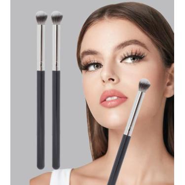 Imagem de 2 pincéis de maquiagem de base, pincel profissional de contorno e corretivo para sombra de nariz, escultura facial, ferramentas cosméticas de beleza (pequeno, 14,8 cm)