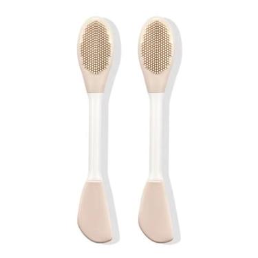 Imagem de 2 escovas de silicone para limpeza facial, duas em um, máscaras faciais para cuidados com a pele para limpeza de poros