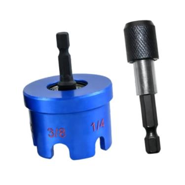 Imagem de Whtkoph Adaptador para furadeira de porcas com encaixe hexagonal para hastes roscadas de 1/4", 3/8" e 1/2", ideal para reparos domésticos e, Azul com Chave de Porca