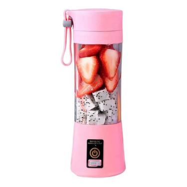 Imagem de Mini Liquidificador Portátil 380ml Suco Shake 6 Laminas - 2W, Rosa