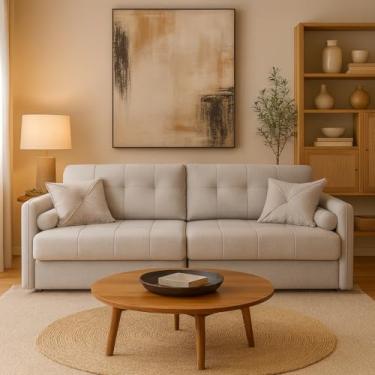 Imagem de Sofá 3 Lugares Retrátil e Reclinável Prime Linho Cinza 190 cm