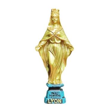 Imagem de Imã de geladeira 3D Lyon França Resina de estátua da Virgem Maria 50g 