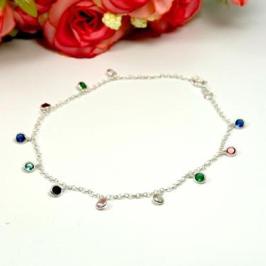 Imagem de Tornozeleira Saladinha Prata Legitima 925 - Lojas La&Ny, 25 cm, Prata 