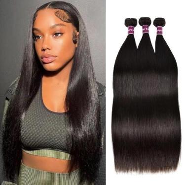 Imagem de Pacotes de cabelo Meitiya Straight 12A Brazilian Virgin Hair