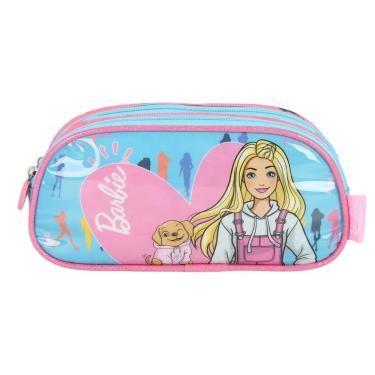 Imagem de Estojo Escolar 2 Compartimentos Barbie Desenho Mattel