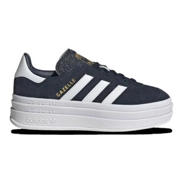 Imagem de adidas Tênis infantil Gazelle Bold J, Branco/dourado metálico/tinta aurora, 18