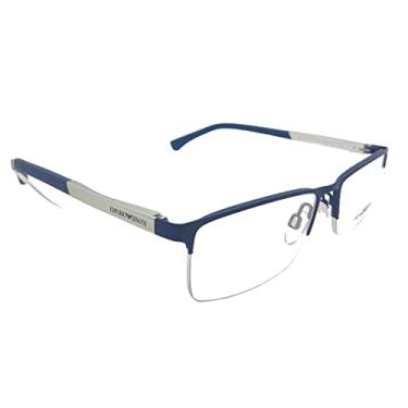 Imagem de Armação Óculos Grau Empório Armani Preto Fosco E Prata