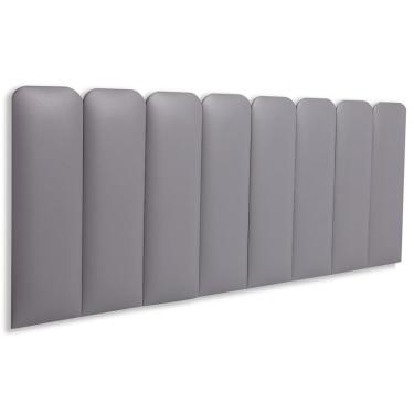 Imagem de Cabeceira Queen Kit 8 Placas Modelo Arredondada - Courino Cinza