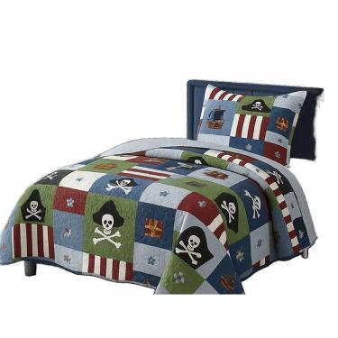 Imagem de Kit Cobre Leito Colcha Bouti Solteiro Infantil 2 Peças - Pirata - 100% Poliéster