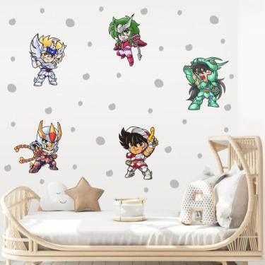 Imagem de Adesivo de Parede Cavaleiros do Zodíacos Anime Cute Mangá - Adesivos K