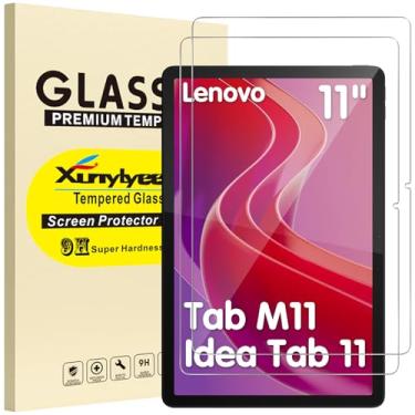 Imagem de XunyLyee Pacote com 2, protetor de tela para Lenovo Tab M11/K11 LTE 2024/Lenovo Idea Tab 11 polegadas 2025 filme de vidro temperado