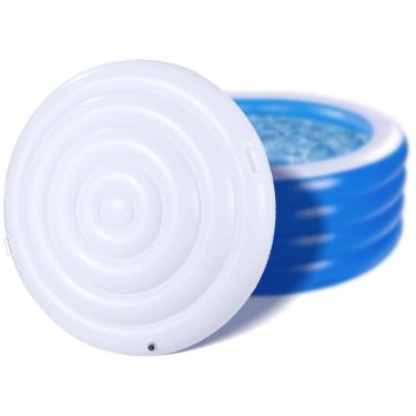 Imagem de OMISTAR Capa de banheira de hidromassagem redonda inflável de 1,6 m, 160 cm, tampa inflável de PVC para banheira de hidromassagem, tampa de economia de energia, à prova de intempéries, impermeável