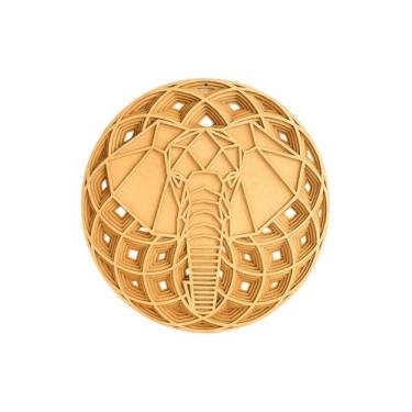 Imagem de Mandala Decorativa MDF, Design Degradê em 5 Camadas, Artesanal, Redonda, 40cm, Estilo Geométrico, Decoração para Parede (Elefante)