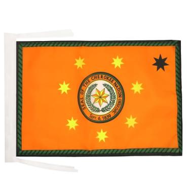 Imagem de AZ FLAG - Cordas de bandeira dos índios Cherokee de 45,7 x 30,5 cm - Bandeiras pequenas da tribo nativa americana 30 x 45 cm - Faixa 45,7 x 30,5 cm - Drapeau Cherokees