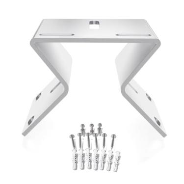 Imagem de Suporte de canto para câmeras de segurança - Suporte de parede externo de metal resistente com slots ajustáveis, adaptador de suporte de câmera de vigilância CCTV compatível com câmeras Eufy, Reolink