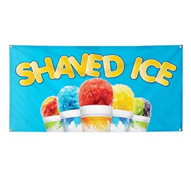 Imagem de Faixa de vinil, vários tamanhos, festival de comida de gelo raspado, sabor de placas de quintal industrial à prova de intempéries 4 ilhós design apenas 30 x 76 cm