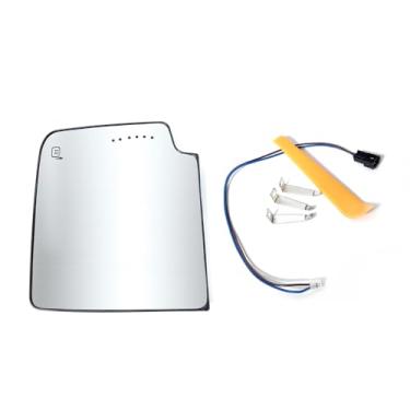 Imagem de FUZIDDN Substituição de vidro do espelho de reboque do lado direito do motorista aquecido para Chevy Silverado GMC Sierra 1500/2500/3500 2014-2017, com seta, placa traseira e suporte - Compatível com