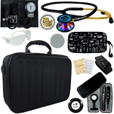 Imagem de Kit Bic Enfermagem Aparelho Pressão Estetoscopio Duplo - Love Saude, E