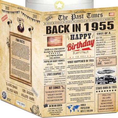 Imagem de Cartões de aniversário de 69 anos para homens e mulheres - Back In 1955 Jornal (A4 Cartão de aniversário + envelope) Presentes grandes FELIZES ANIVERSÁRIOS Decorações para ela Ele, Cartão engraçado