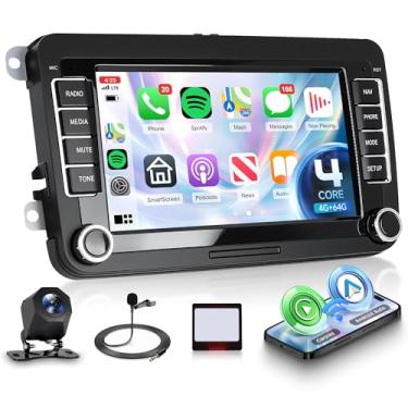 Imagem de Orderich Estéreo automotivo Android 4G + 64G para VW Passat Jetta Tiguan Golf MK5 MK6 T5 EOS Polo com CarPlay sem fio Android Auto, tela sensível ao toque de 17 cm, rádio de carro, GPS, WiFi, SWC