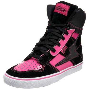 Imagem de Punkrose Tênis feminino retrô de cano alto, Preto/rosa, 8