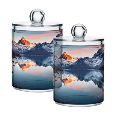 Imagem de ATTX Dispensador de suporte Qtip de flores silvestres coloridas para bola de algodão, cotonete, frasco de boticário transparente, decoração de casa, pote de armazenamento de cozinha, pacote com 2 (569