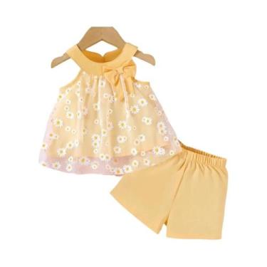 Imagem de Conjunto De Roupas De Verão Para Menina De 0 a 3 Anos, Top Sem Mangas 