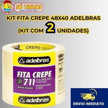 Imagem de Fita Crepe Adelbras 711 Uso Geral 48mm x 40m  Kit 2 Rolos para Pintura
