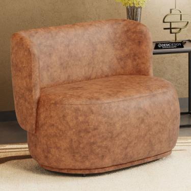 Imagem de Namoradeira Decorativa Orgânica Molly 02 Lugares Couríssimo Caramelo - Desk Design Cor...