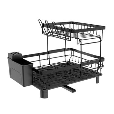 Imagem de Escorredor de Louça de 2 Andares com Bandeja de Drenagem Organizador